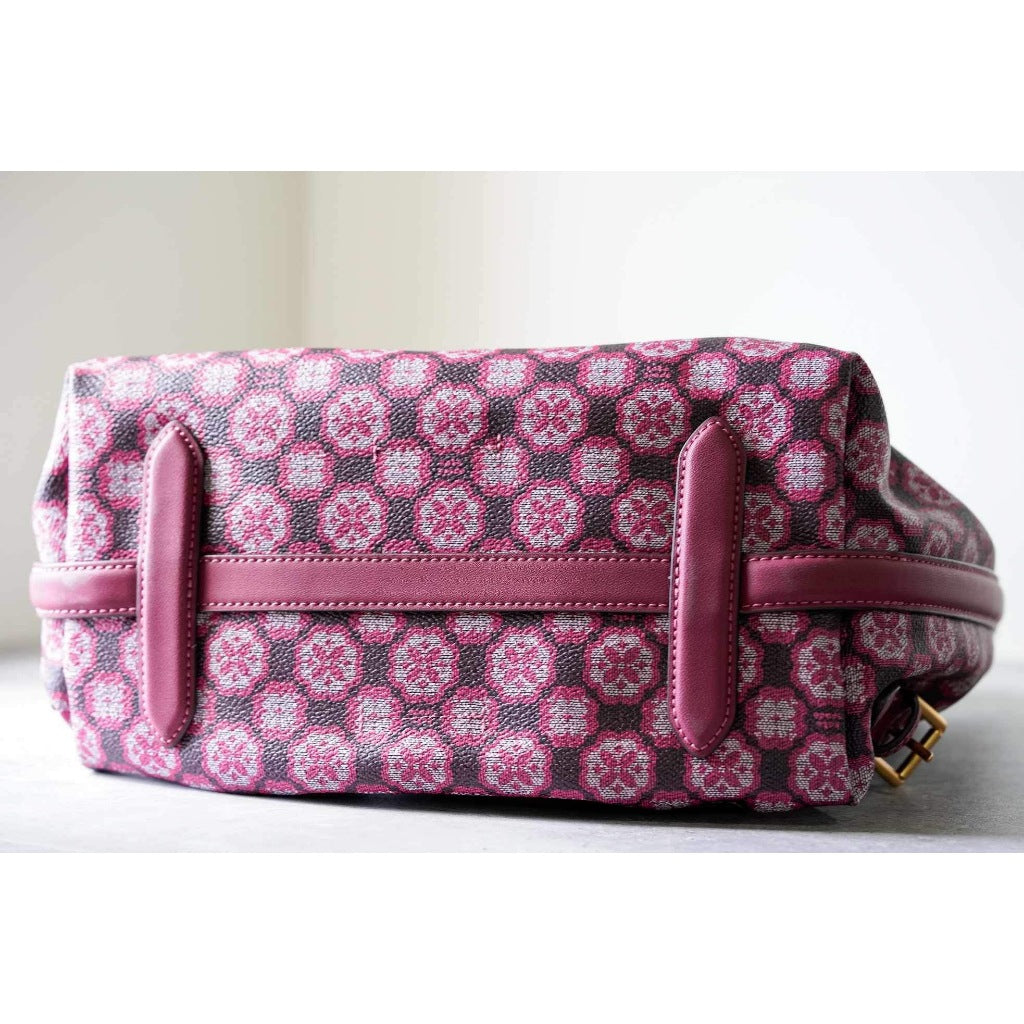 ORIG & IMPORTED KS Flower Monogram Mia Flap Backpack Pink Retail
