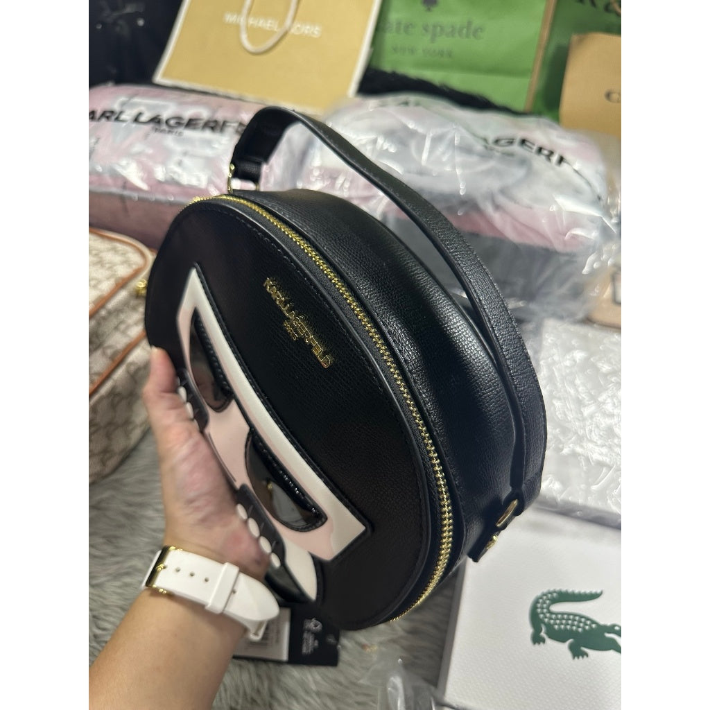 ORIG PRELOVED  KARL LAGERFELD PARIS Classic Black Maybelle Top Handle Crossbody Bag