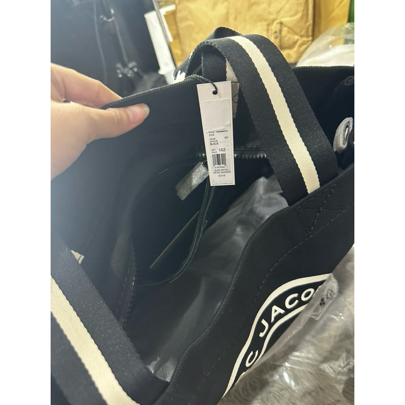 ORIG & IMPORTED MJ Signet Canvas Medium Tote Bag Black
