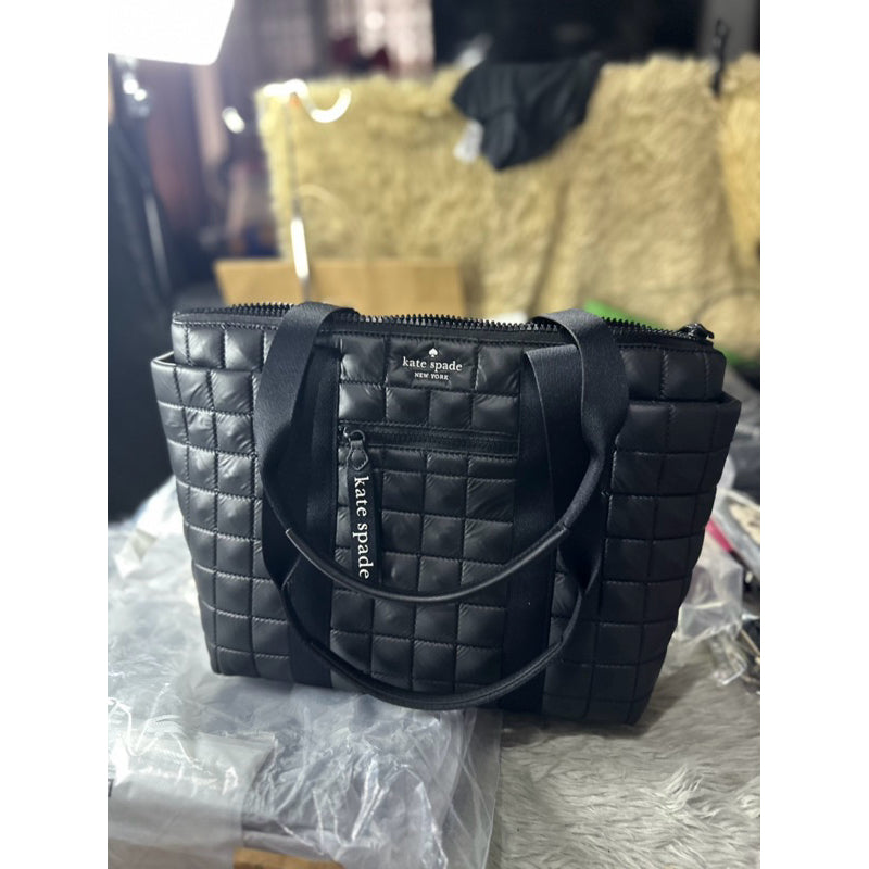 ORIG & IMPORTED KS Camden Quilted Medium Tote Black Bag