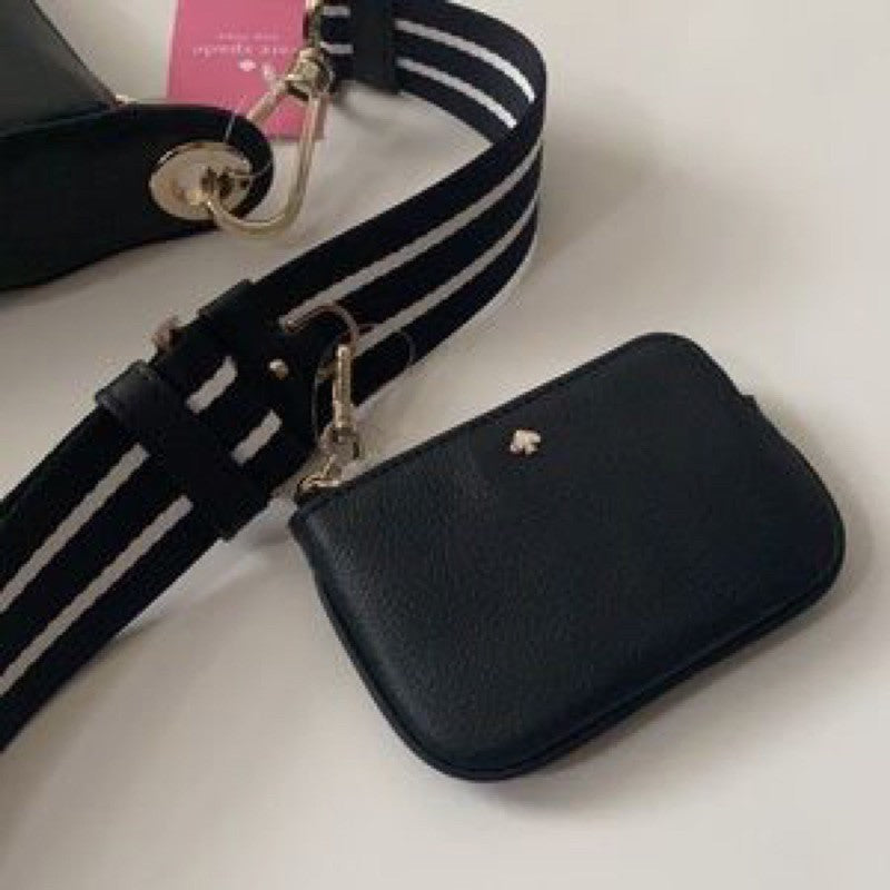 SALE! ❤️ ORIG & IMPORTED KS Coin Purse Detachable Wallet Bag Charm Brown/Black/White