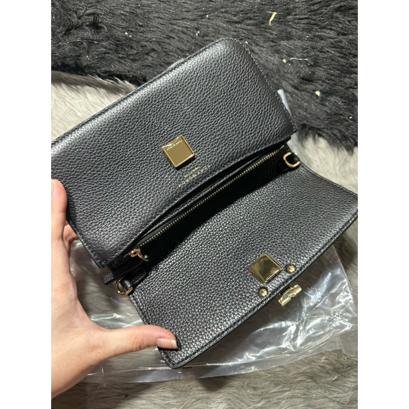 ORIG & IMPORTED TB Britten pebble chain crossbody small bag/purse/wristlet in black