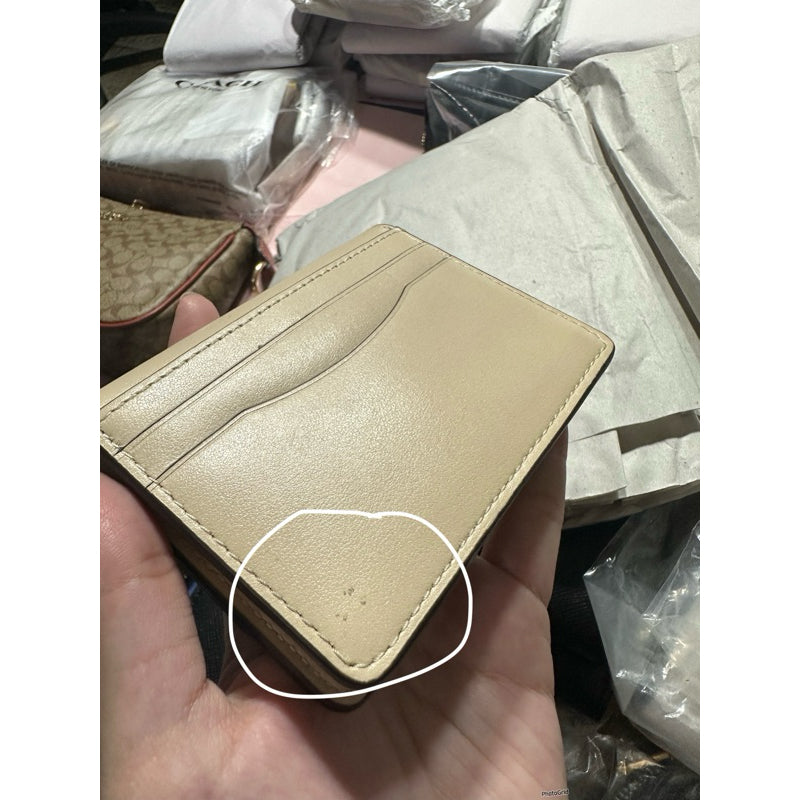 ORIGINAL & IMPORTED COACH Retail Bandit Card Case Small Flap Wallet in Brown and Green