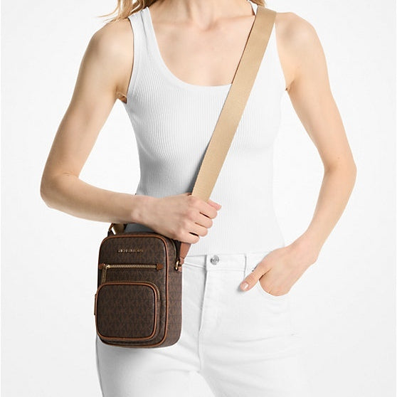 ORIG & IMPORTED MK Jet Set Small Signature Logo Crossbody Phone Bag Brown