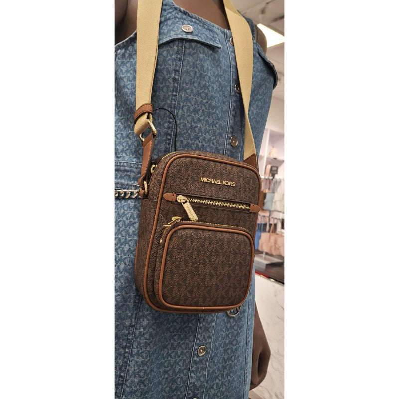 ORIG & IMPORTED MK Jet Set Small Signature Logo Crossbody Phone Bag Brown