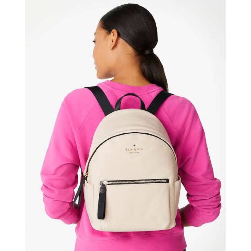 ORIG & IMPORTED KS Chelsea Medium Large Backpack Nylon Bag in Warm Beige