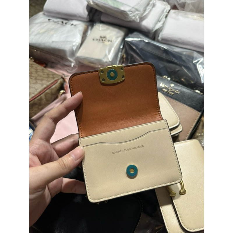 ORIGINAL & IMPORTED COACH Retail Bandit Card Case Small Flap Wallet in Brown and Green
