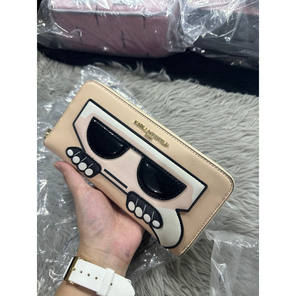 ORIG & IMPORTED Karl Lagerfeld Paris KL Maybelle Continental Long Wallet Cream