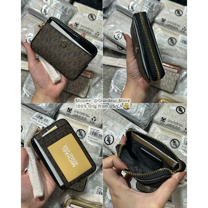 SALE! ORIG & IMPORTED MK Medium Logo Chain Zip Card Case Wallet