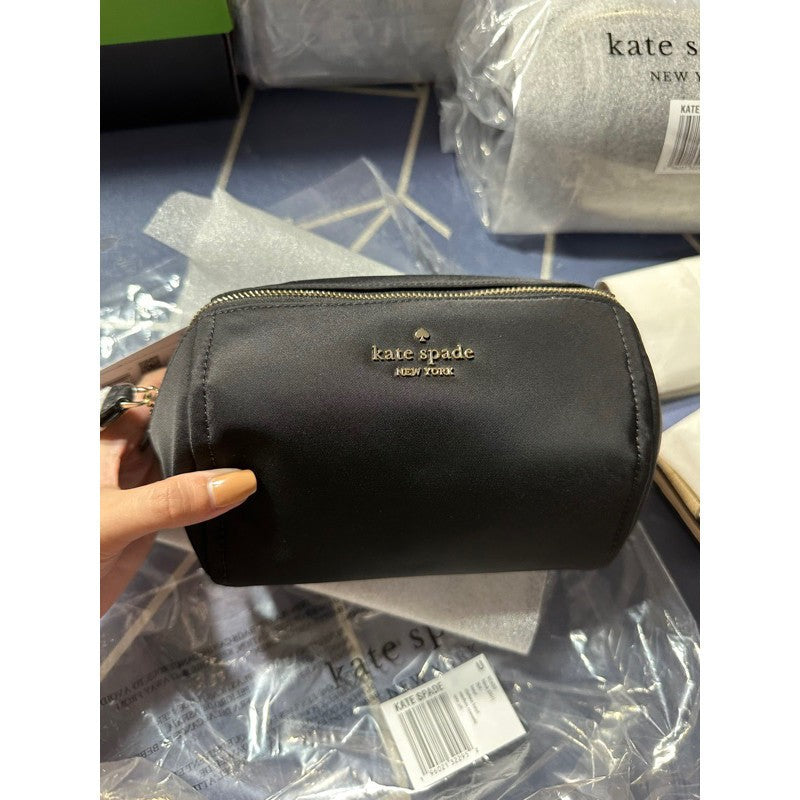 ORIG & IMPORTED KS Chelsea Medium Cosmetics Nylon Pouch in Black / Floral