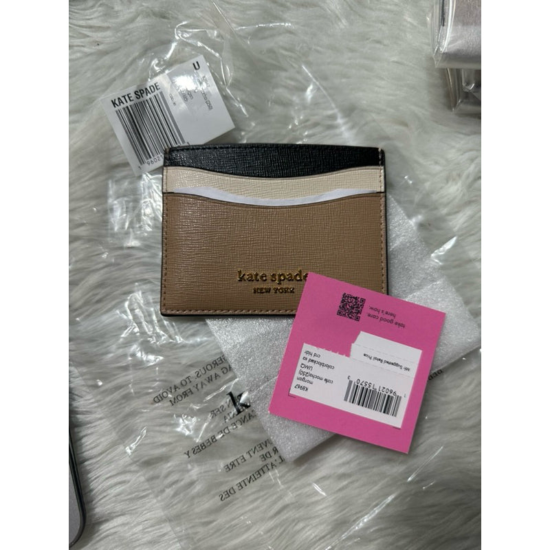 ORIG & IMPORTED KS Morgan Colorblocked Cardholder Small Wallet Beige