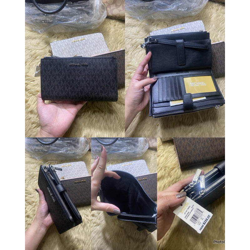 ORIG & IMPORTED MK Jet Set Travel Large Double Zip Wristlet Wallet