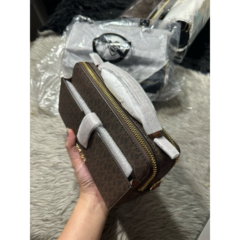 ORIG & IMPORTED MK Medium Logo Smartphone Crossbody Bag in BROWN