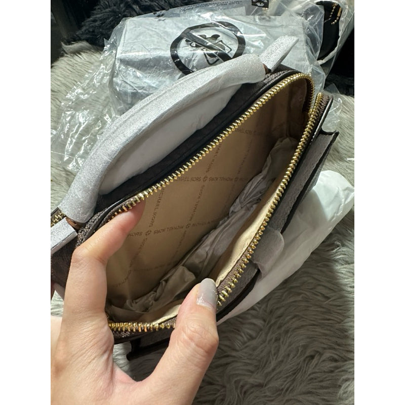 ORIG & IMPORTED MK Medium Logo Smartphone Crossbody Bag in BROWN