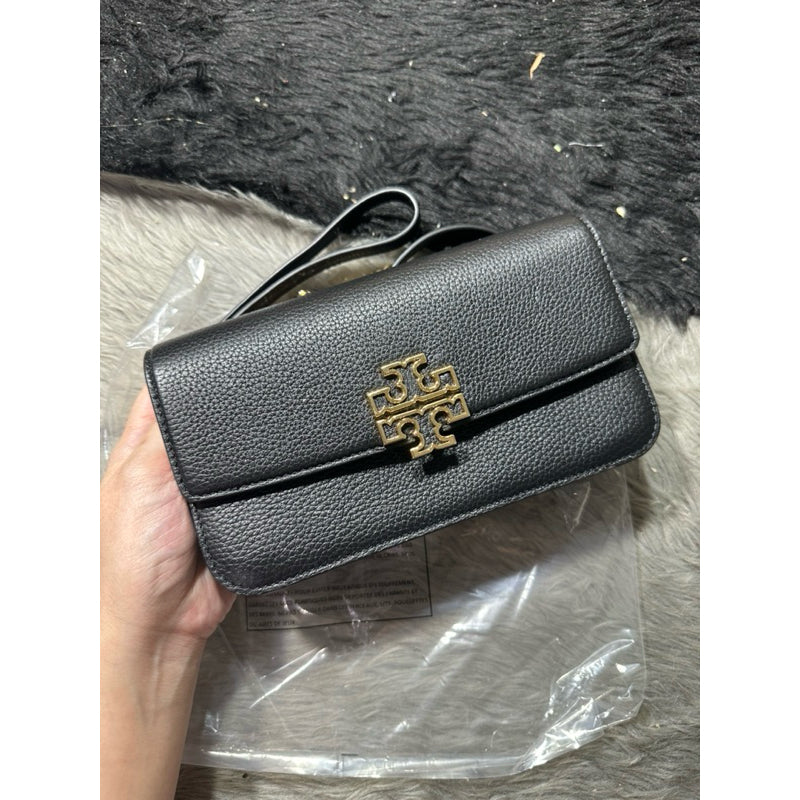 ORIG & IMPORTED TB Britten pebble chain crossbody small bag/purse/wristlet in black