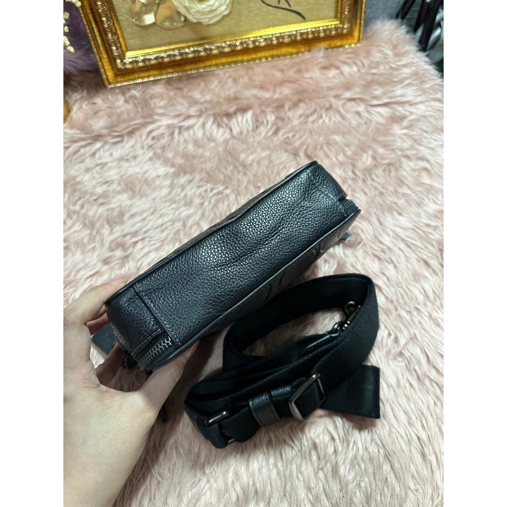 ORIG & IMPORTED CCH Charter Crossbody Small Men Black Bag 19 In Maxi Signature Leather