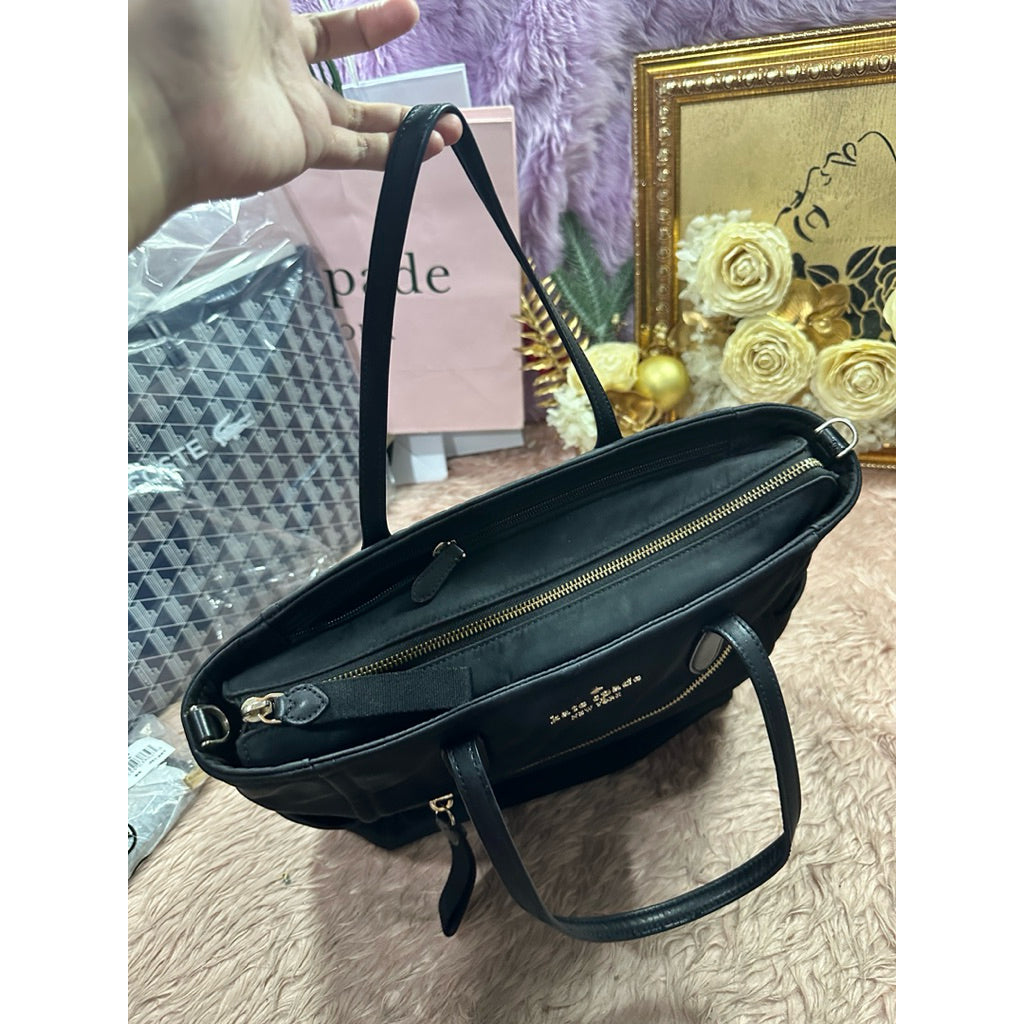 ORIG Preloved KS Chelsea Medium Satchel Nylon Bag - Black