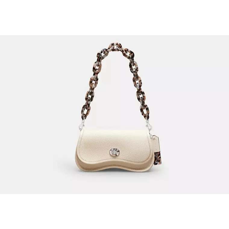 AUTHENTIC/ORIGINAL CCH Retail Wavy Dinky White Bag In Coachtopia Leather