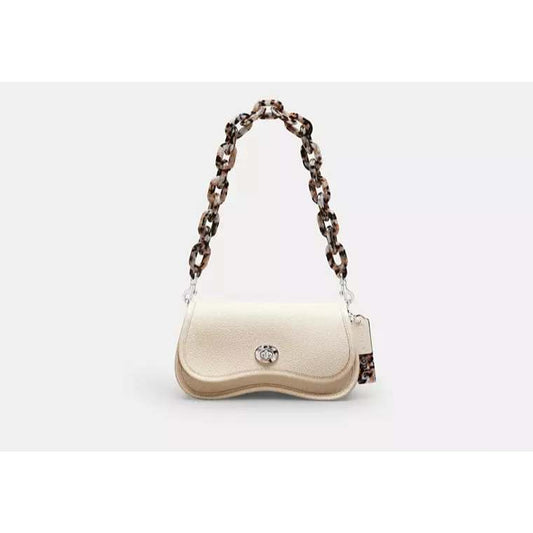 AUTHENTIC/ORIGINAL CCH Retail Wavy Dinky White Bag In Coachtopia Leather