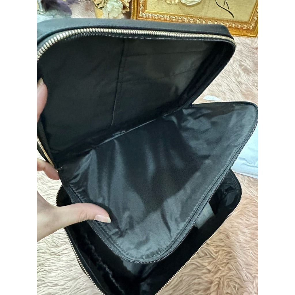 ORIG & IMPORTED Kate Spade KS Chelsea Travel Cosmetic Case Nylon Black Pouch