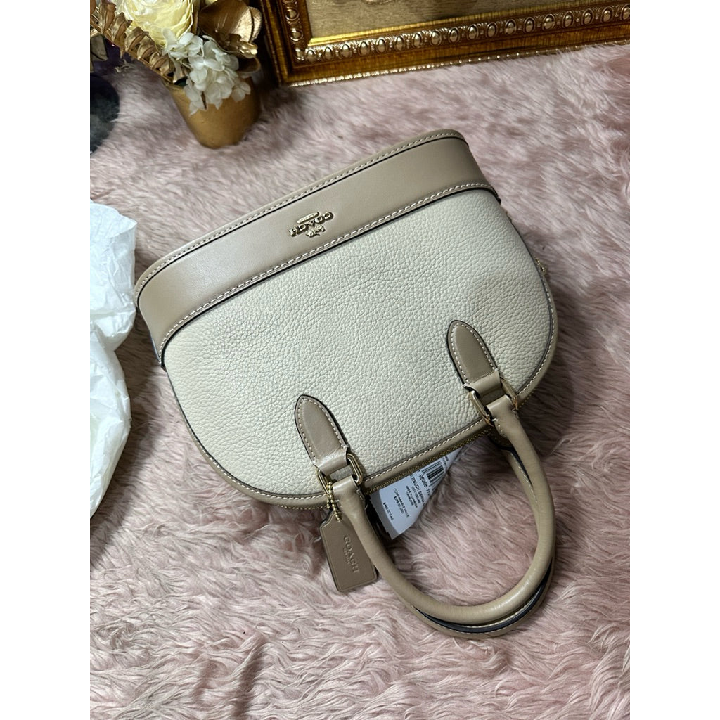 AUTHENTIC/ORIGINAL CCH Sabrina Satchel Bag In Colorblock Beige Taupe