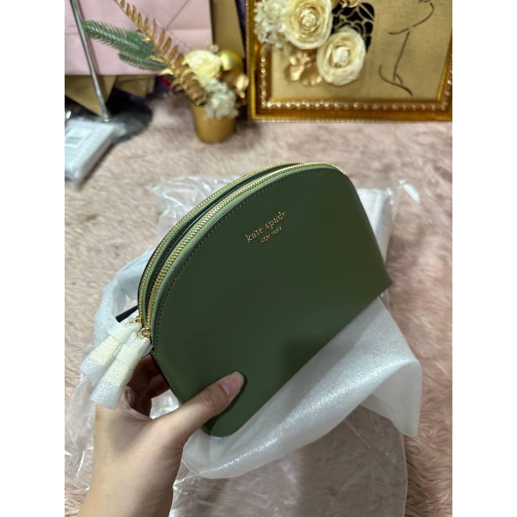 ORIG & IMPORTED KS Morgan Double-zip Dome Crossbody Small Bag Green