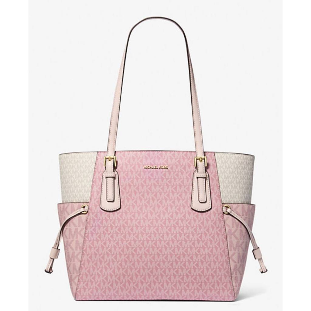 ORIG & IMPORTED MK Voyager Large Signature Logo Tote Bag Pink