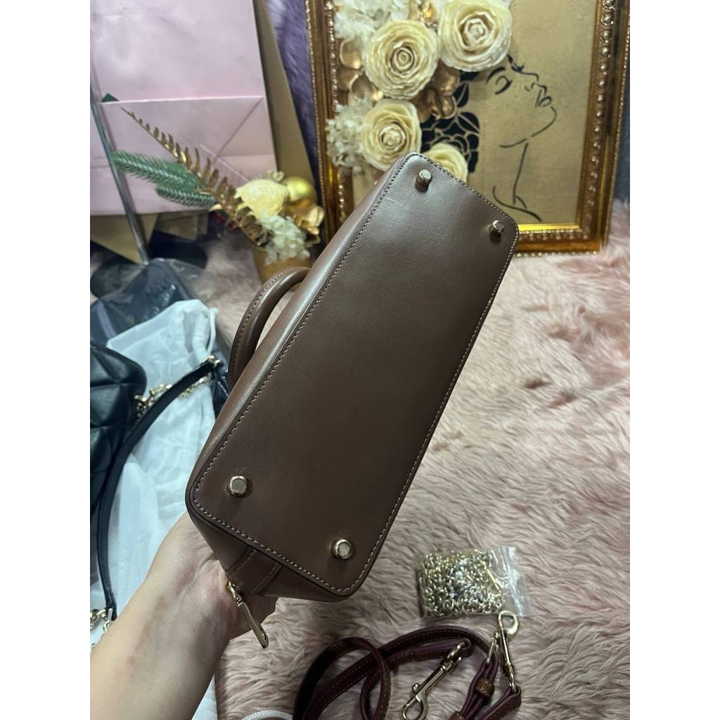 ORIG Preloved CCH Mini Sierra Satchel Signature Khaki Saddle Brown Bag