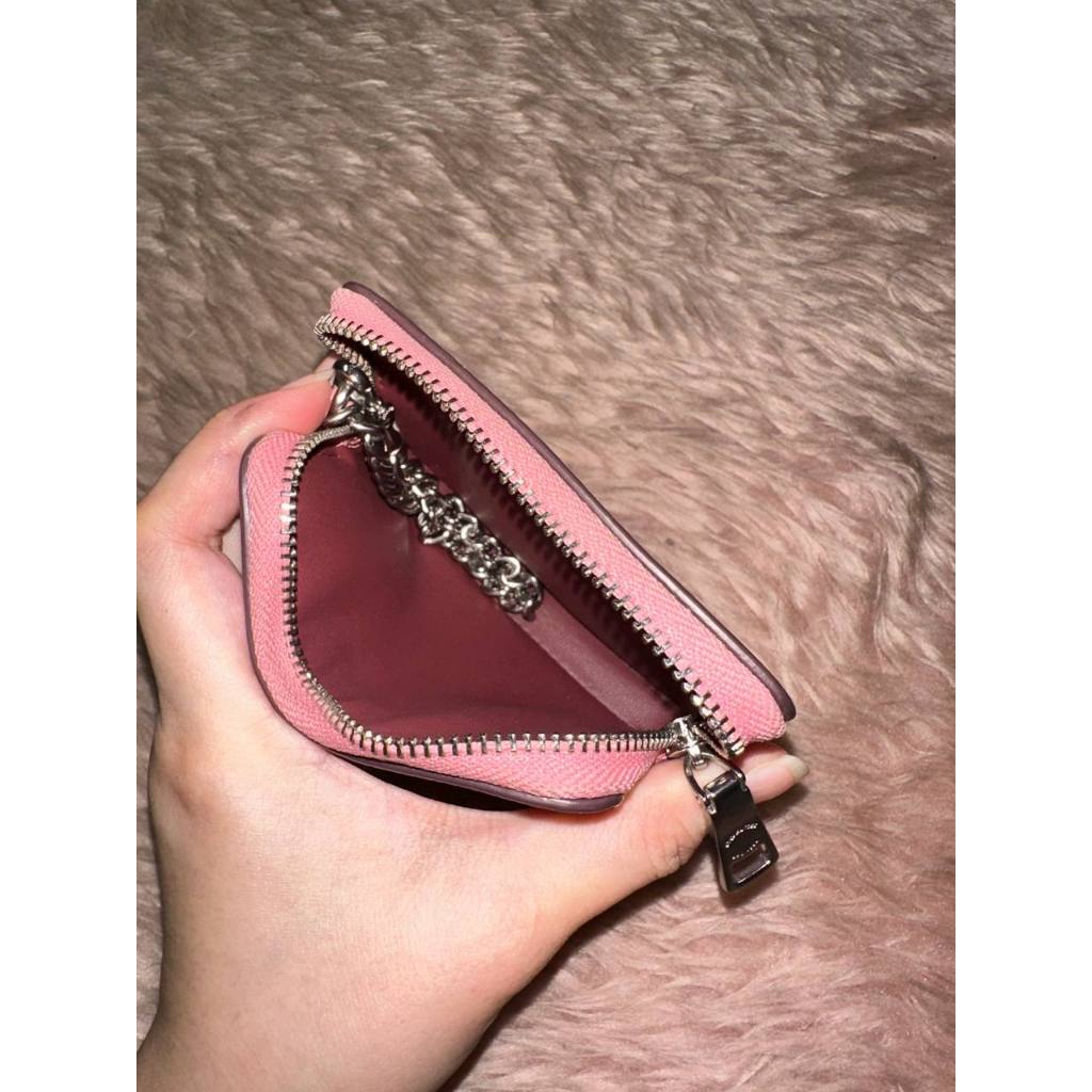 ORIG Preloved CCH Zip Card Case Small Pink Wallet