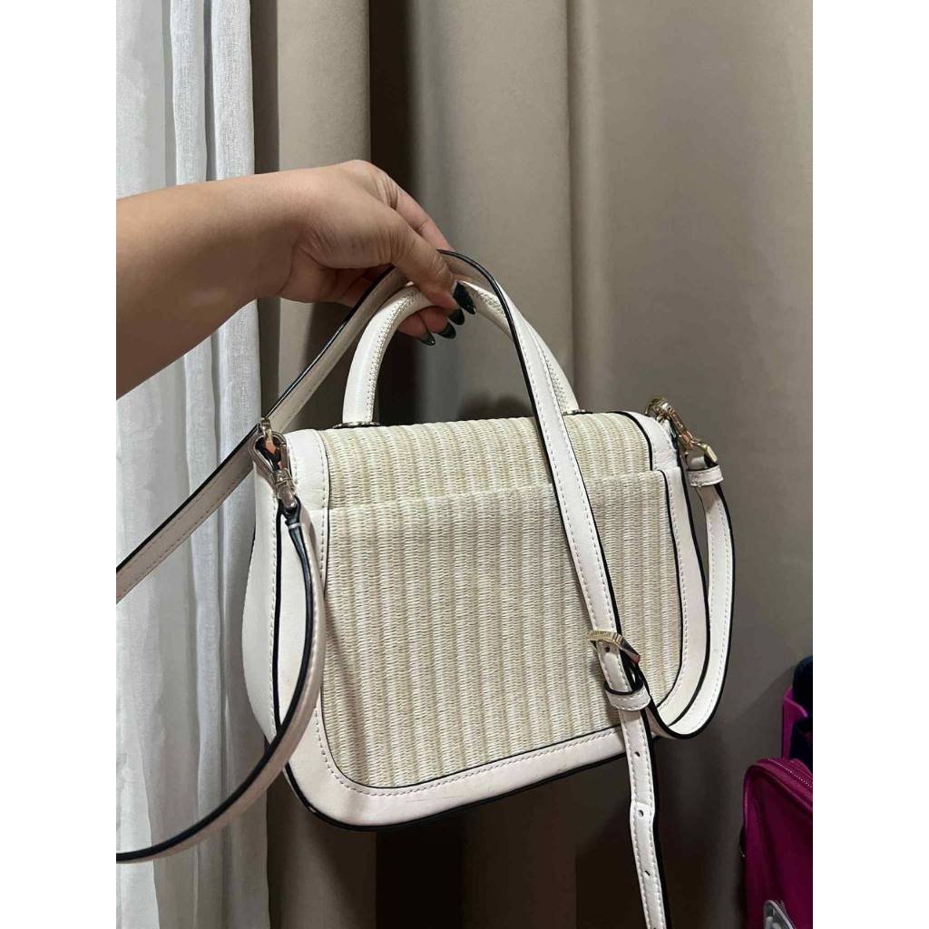ORIG Preloved KS Puffy Top Handle Ladybug Crossbody White Bag