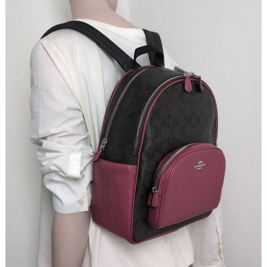 ORIG & IMPORTED CCH Medium Court Backpack In Signature Canvas Brown/Pink Bag