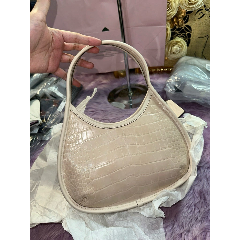 ORIG & IMPORTED CCH Retail Ergo Bag In Croc Embossed Coachtopia Leather Cream white bag