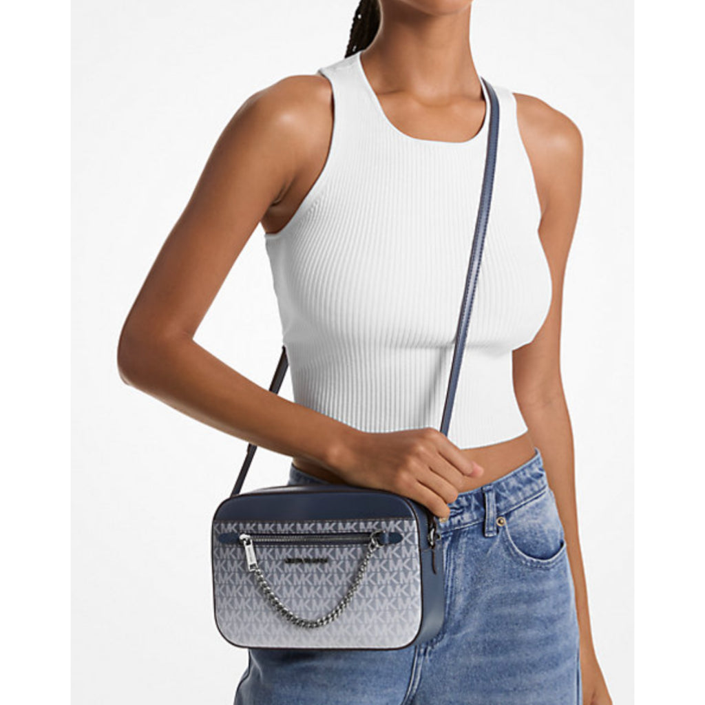 ORIG & IMPORTED MK Jet Set Ombre Chain Crossbody Body Bag Black/Brown