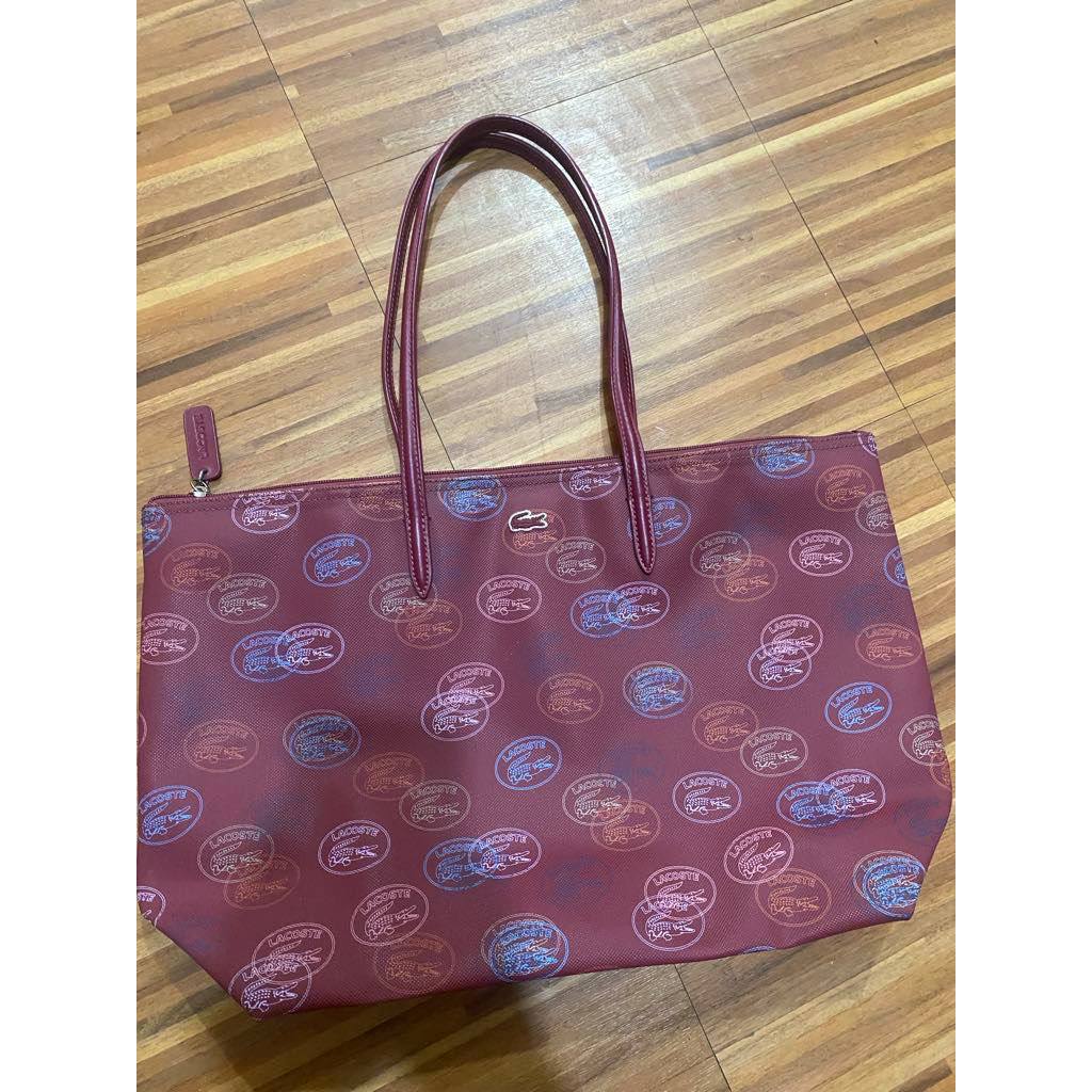 ORIG Preloved LCT L.12.12 Concept Large All Over Print Shopping Red Tote Bag