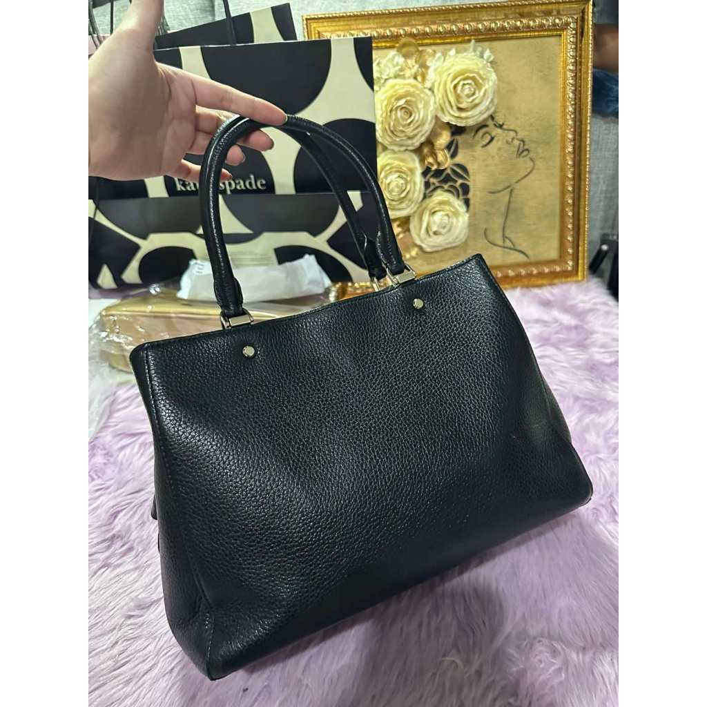 ORIG Preloved KS Leila Triple Compartment Satchel Crossbody Bag Black