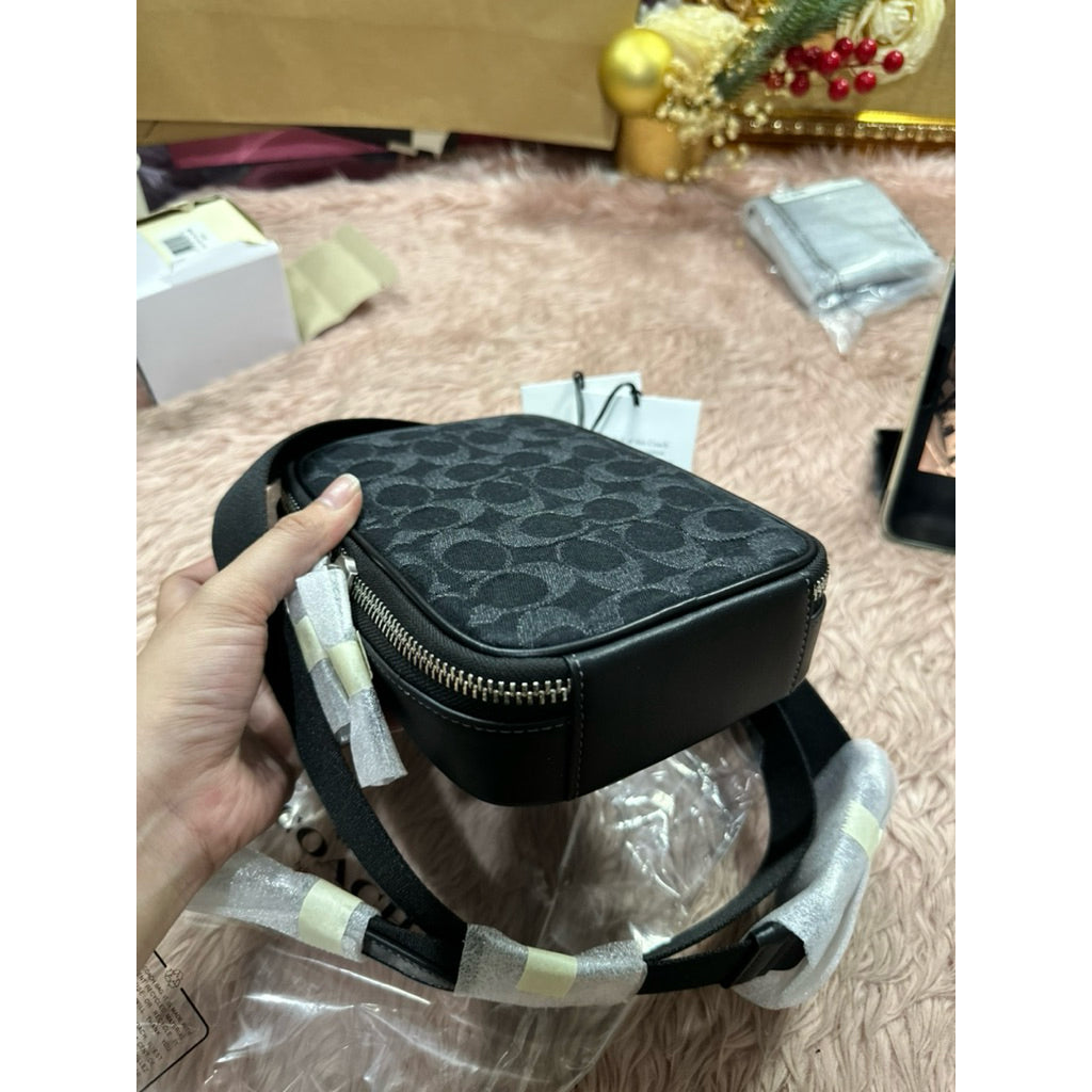 ORIG & IMPORTED CCH Stanton Crossbody Men Small Bag In Signature Jacquard - Silver/Black