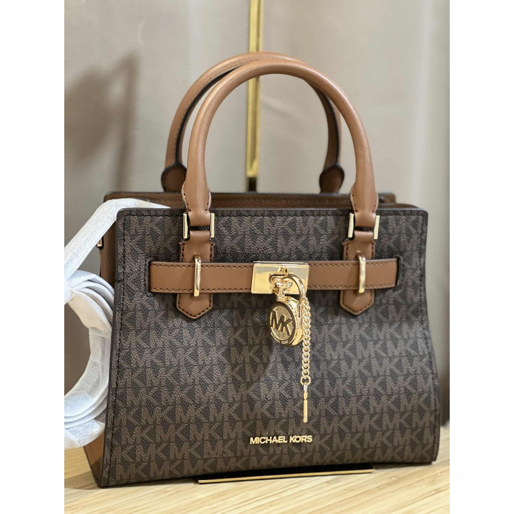 ORIG & IMPORTED MK Hamilton Small Logo Satchel Brown Bag