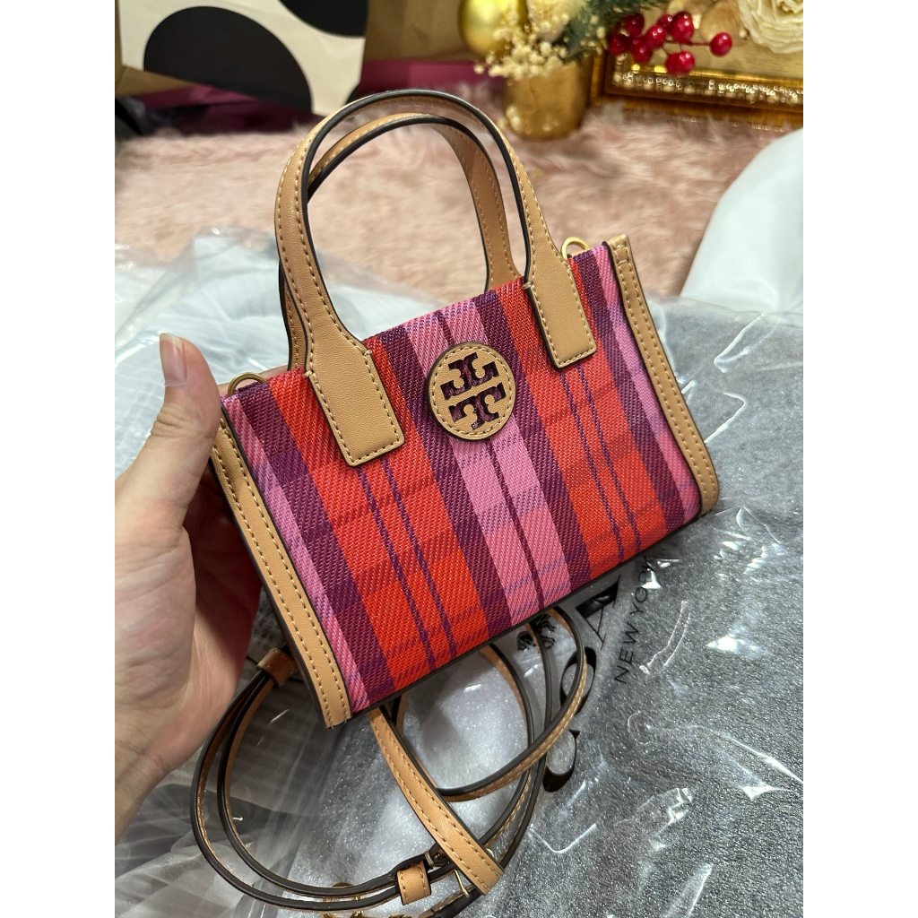 ORIG Preloved TBurch Nylon Mesh Mini Tote Pink Bag