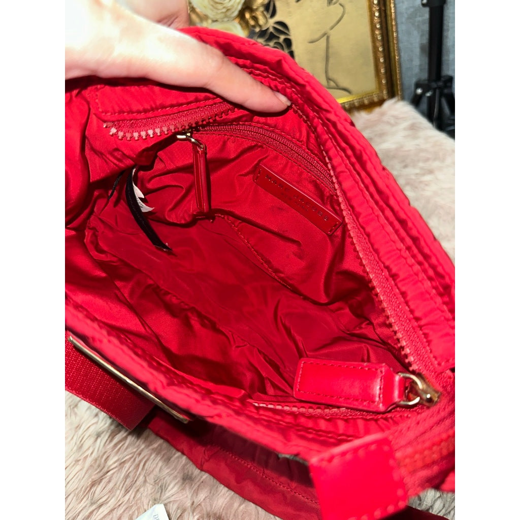ORIG Preloved MJ Quilted Nylon Crossbody Small Bag in Cherry Red