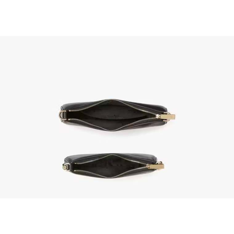 AUTHENTIC/ORIGINAL KS Duet Saffiano Leather Small Crossbody Dual Black Bag