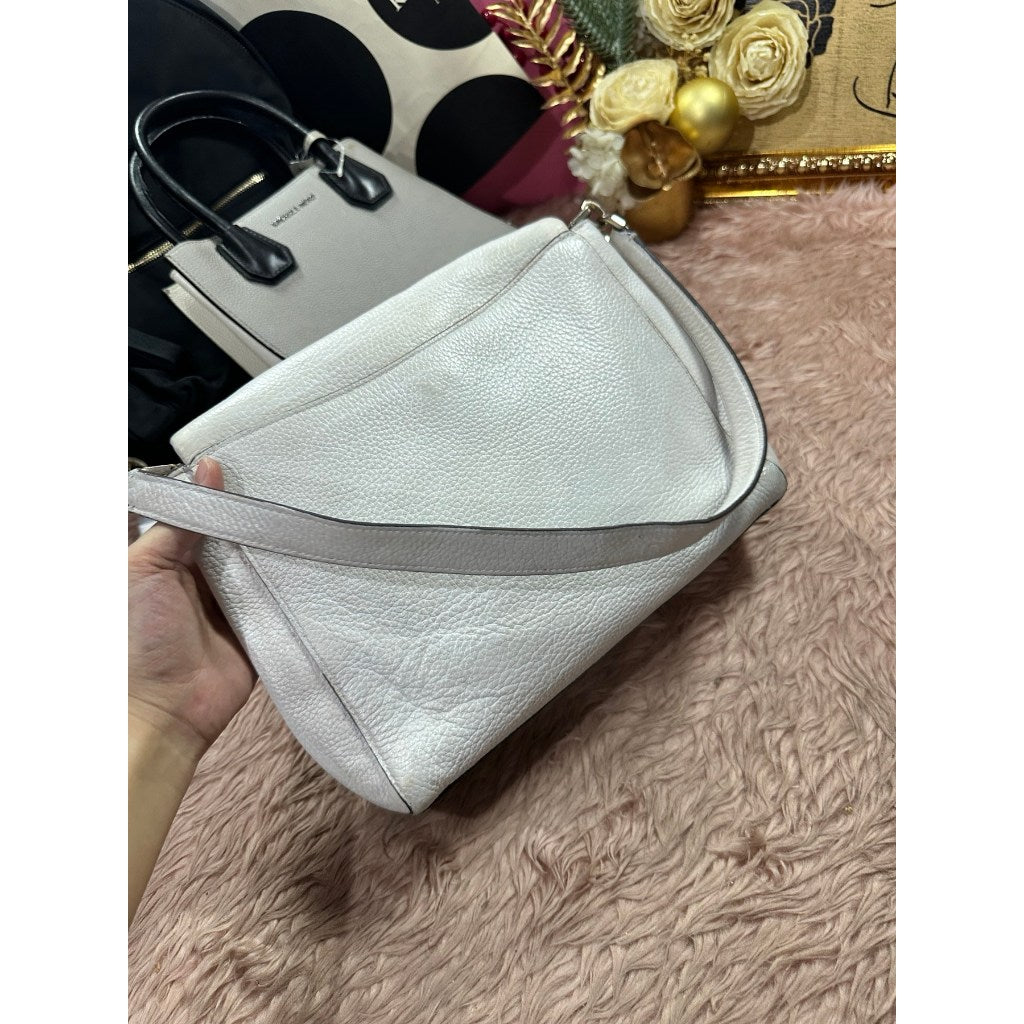 ORIG Preloved REPAIRED KS Leila Medium Flap Shoulder Bag White