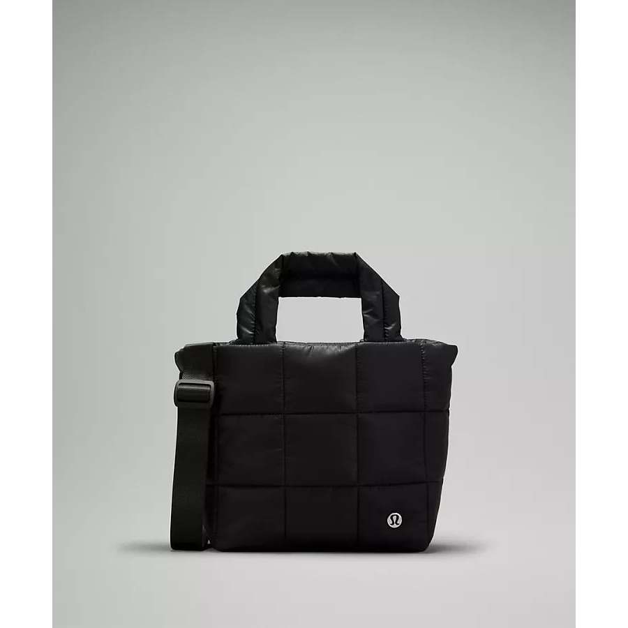 AUTHENTIC/ORIGINAL Lululemon Quilted Grid Tote Black Bag Mini 5L