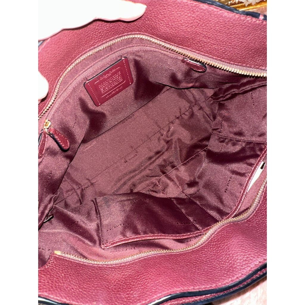 ORIG Preloved CCH Turnlock Chain 27 Tote Bag Maroon