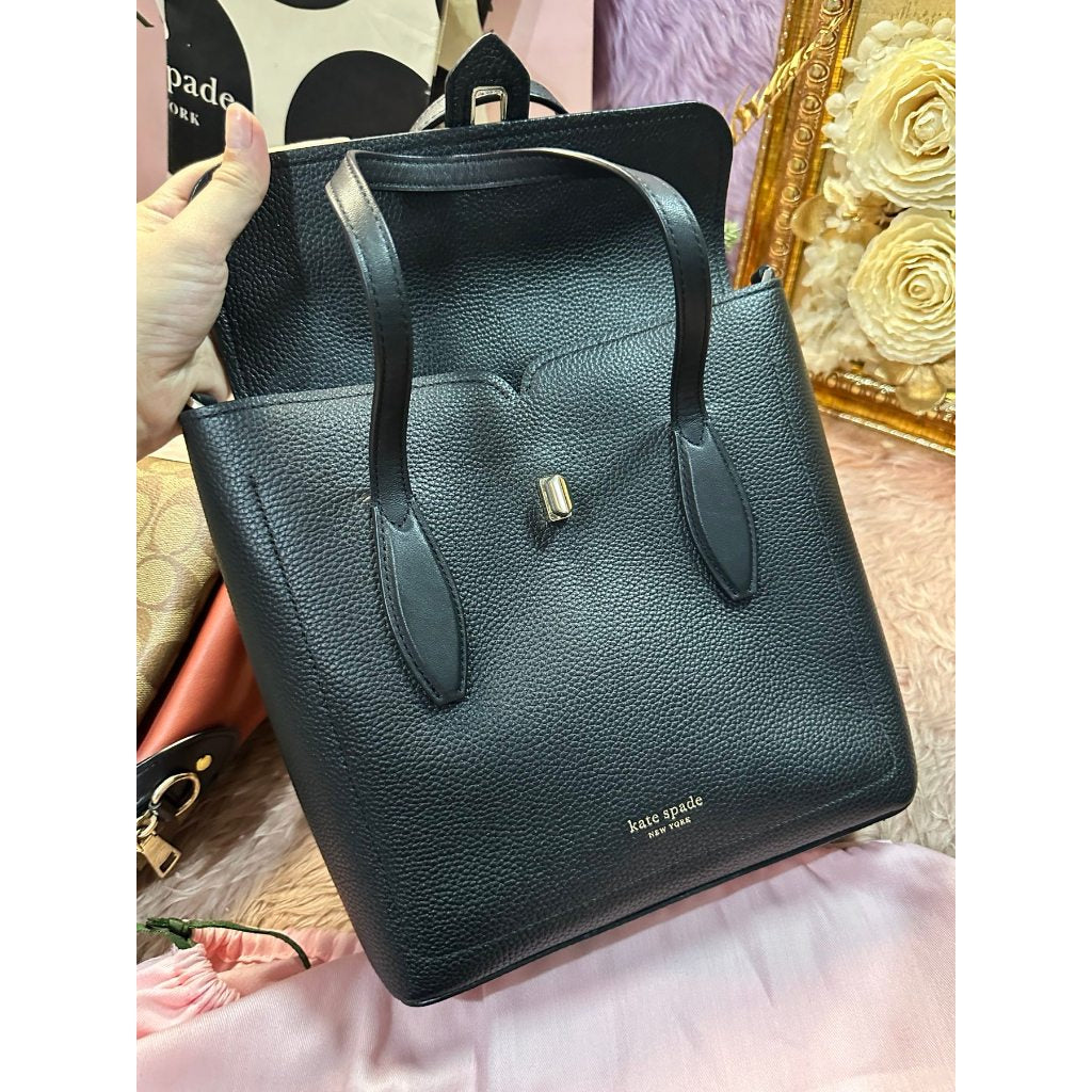 ORIG Preloved KS Retail Essential Medium North South Tote Black Bag