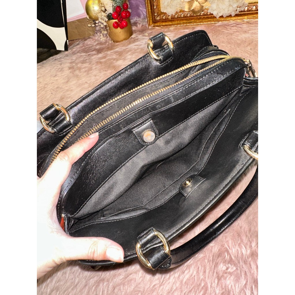 ORIG Preloved CCH Lillie Carryall In Colorblock Signature Canvas Brown Satchel Bag