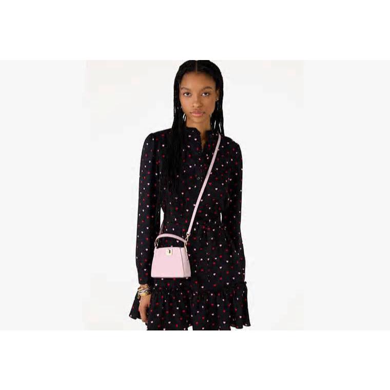 ORIG & IMPORTED KS Phoebe Mini Top Handle Crossbody Pink Black Bag