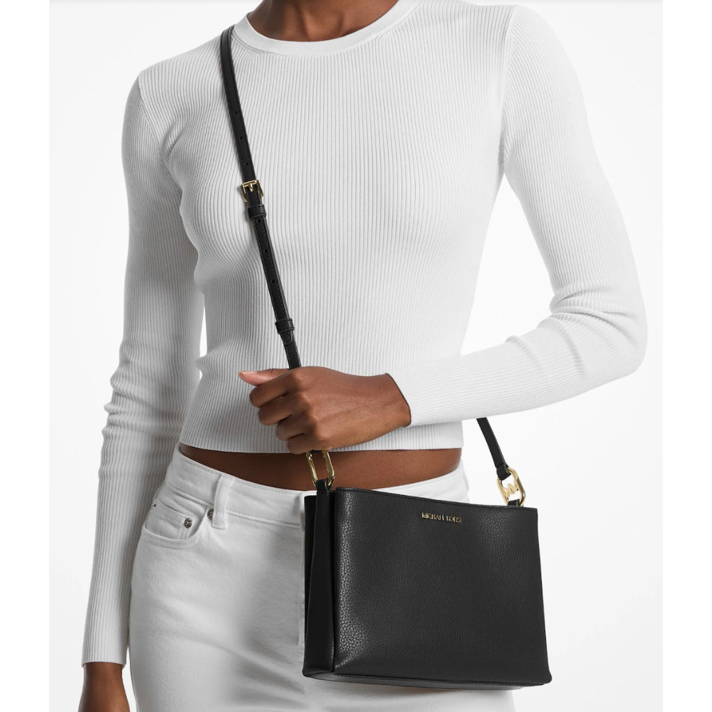 ORIG & IMPORTED MK Trisha Medium Logo Crossbody Bag Double Zip Brown Pink White Black Bag
