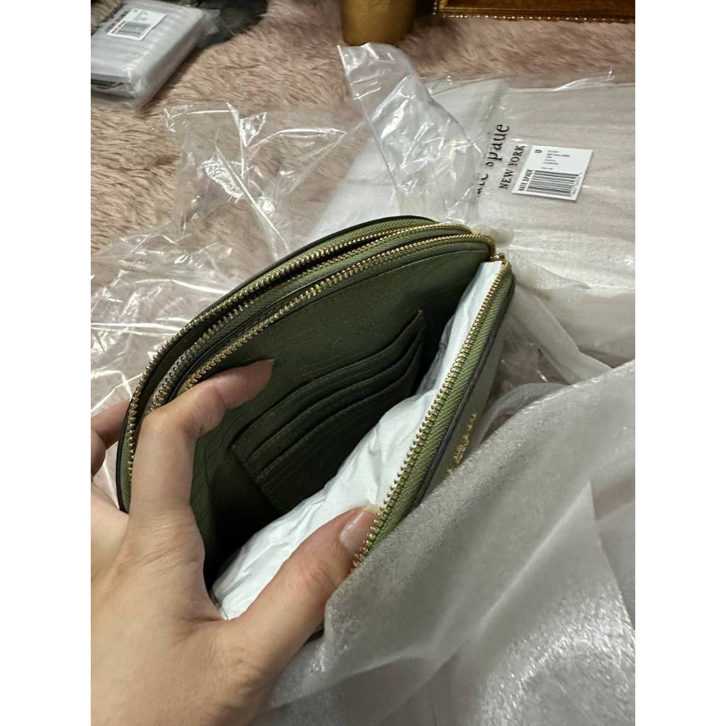 ORIG & IMPORTED KS Morgan Double-zip Dome Crossbody Small Bag Green