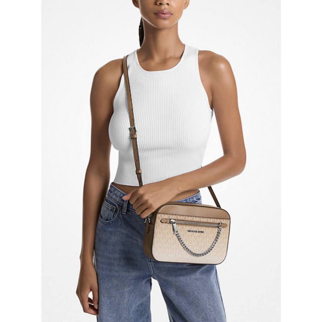 ORIG & IMPORTED MK Jet Set Ombre Chain Crossbody Body Bag Black/Brown