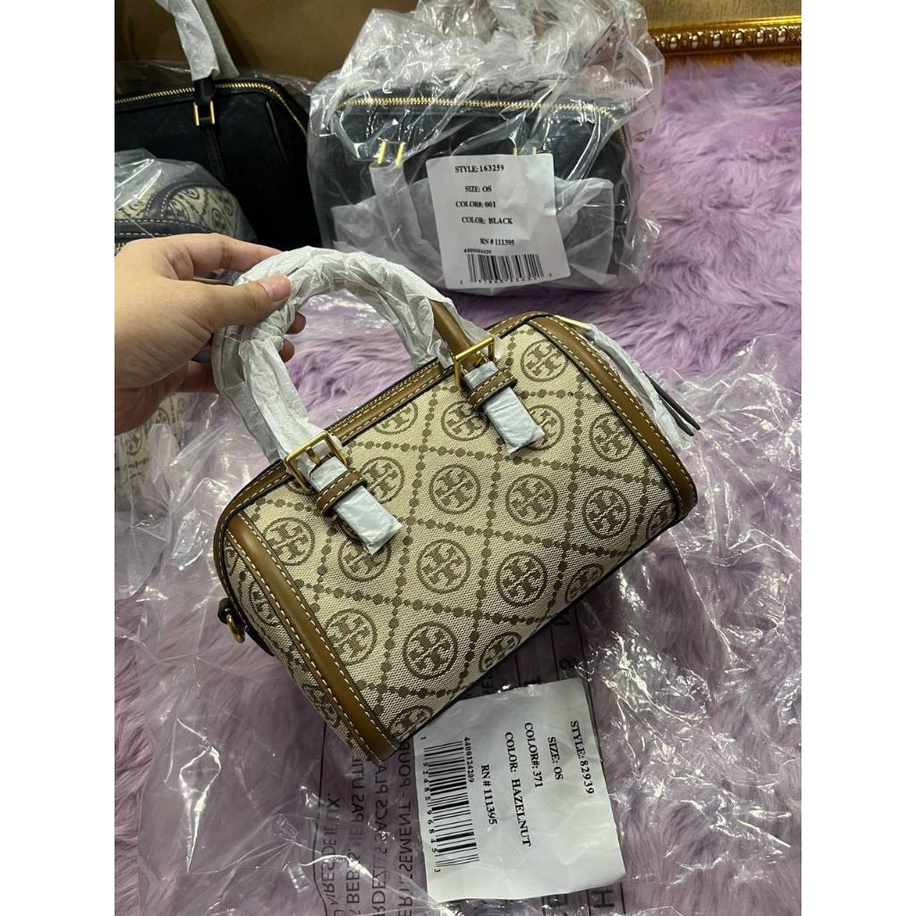 ORIG & IMPORTED TB T Monogram Mini Barrel Bag Hazelnut Brown